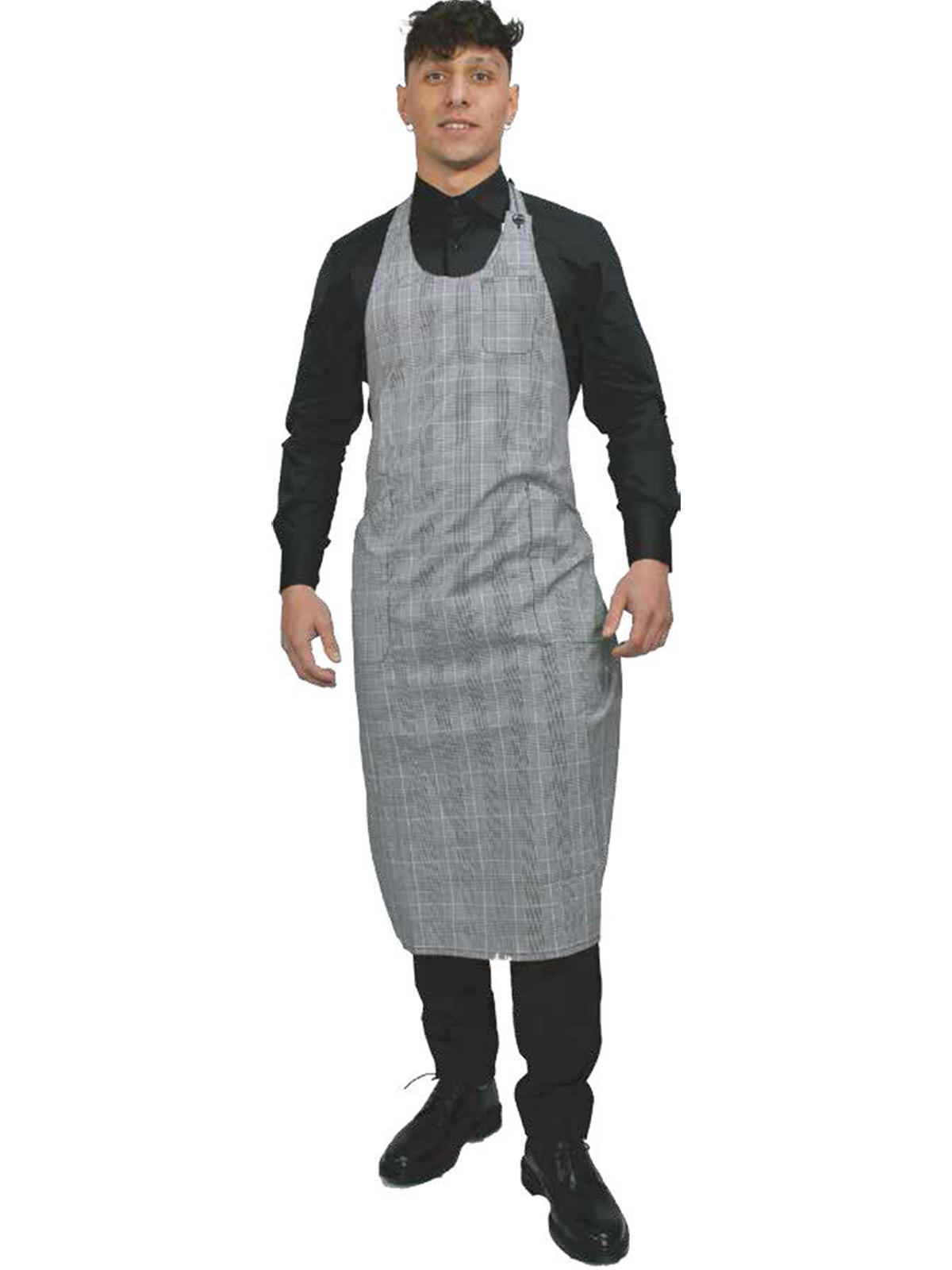 Grembiule Sommelier Quadrettato Grigio