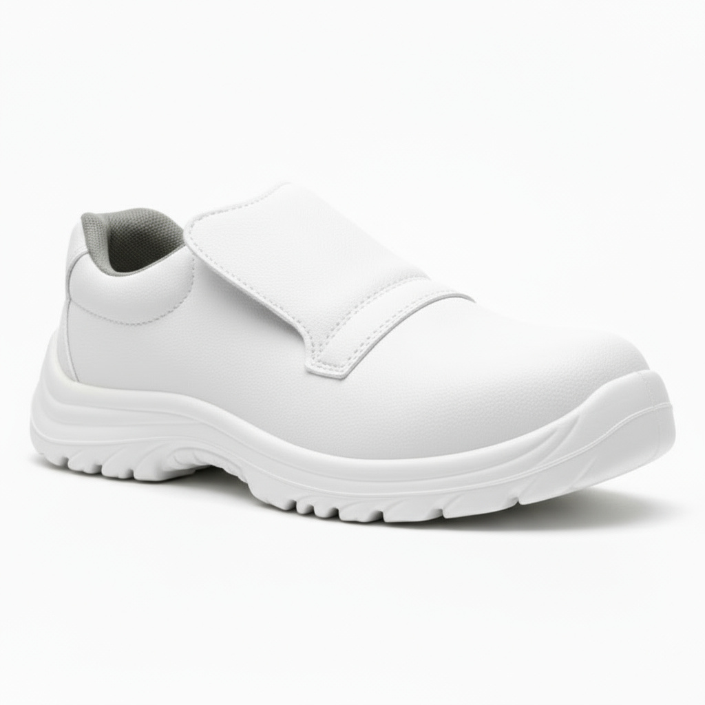 Scarpa antinfortunistica bianca S2 SR FO A-Feed Low con puntale in acciaio e suola antiscivolo.