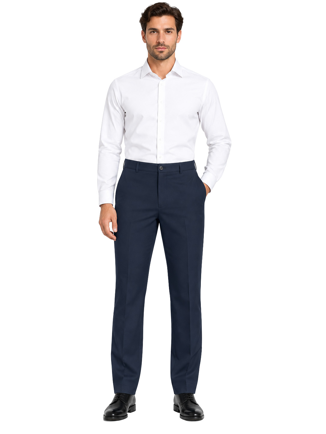 Pantalone Cameriere Uomo Poly/Viscosa Elasticizzato – Blu Navy e Nero - immagine 2